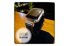 CN-010_Apple Watch専用シルバー925製チャーム_sevenstone(Black Diamond)&ラバーバンド