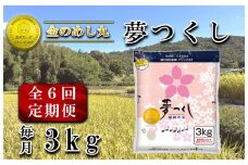 CE-100_【定期便６回】令和７年米　金のめし丸夢つくし３Kg（1袋）×６回