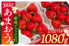 【先行予約】【2月-4月発送】農家直送 あまおう 厳選デラックス G 1080g （270g以上 × 4 パック） 土耕栽培 《豊前市》【内藤農園】果物 いちご [VAB001]