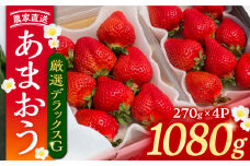 【先行予約】【2月-4月発送】農家直送 あまおう 厳選デラックス G 1080g （270g以上 × 4 パック） 土耕栽培 《豊前市》【内藤農園】果物 いちご [VAB001]