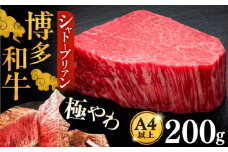 博多和牛 ヒレ シャトーブリアン 200g × 1枚《豊前市》【久田精肉店】 [VBK023]