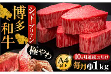 【全10回定期便】博多和牛 ヒレ シャトーブリアン 200g × 5枚《豊前市》【久田精肉店】 [VBK032]