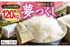 【R7年産の先行予約】【全12回定期便】福岡県産米 夢つくし 10kg×1袋【2025年8月末以降順次発送】 《豊前市》【湯越農園】米 精米 白米 [VBC007]