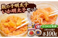 【全6回定期便】数の子明太子&いか明太子セット（各100g）【博多徳永とくとく珍味】《豊前市》【株式会社マル五】 [VCL067]