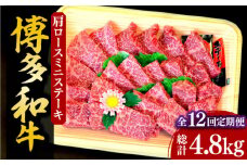 【全12回定期便】【化粧箱入】博多和牛A5～A4 肩ロースミニステーキ400g ソース・塩胡椒付《豊前市》【株式会社マル五】 [VCL101]
