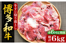 【全6回定期便】【化粧箱入】博多和牛 牛すじ切落し 1kg《豊前市》【株式会社マル五】 [VCL115]