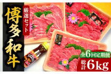 【全6回定期便】【化粧箱入】A5～A4ランク 博多和牛 厳選セット（計1150g）焼肉たれ・塩胡椒付《豊前市》【株式会社マル五】 [VCL118]