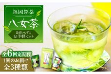 【全6回定期便】福岡銘茶 八女茶 ティーバッグ付 急須要らずのお手軽セット（便利なチャック付）《豊前市》【株式会社マル五】 [VCL127]