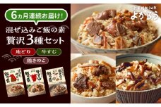 【全6回定期便】よかろう 混ぜ込みご飯の素 贅沢3種 食べ比べ セット 詰め合わせ 《豊前市》【有限会社よかろう】 ご飯の素 炊き込みご飯の素 [VBA045]