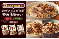 【全12回定期便】よかろう 混ぜ込みご飯の素 贅沢3種 食べ比べ セット 詰め合わせ 《豊前市》【有限会社よかろう】 ご飯の素 炊き込みご飯の素 [VBA046]