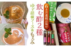 【全6回定期便】＜いちじく美人・いちご美人＞ 飲む酢 2本 & ゆず胡椒 ソース / もろみ セット 《豊前市》【株式会社ワカヤマ】地産 福岡 万能 調味料 酢 [VBW027]