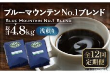 【豆でお届け】【全12回定期便】ブルーマウンテン NO.1 ブレンド コーヒー ( 浅煎り )《豊前市》【稲垣珈琲】 珈琲 コーヒー 豆 粉 [VAS169]
