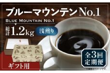 【粉でお届け】【全3回定期便】【ギフト用】ブルーマウンテン NO.1 コーヒー 200g×2 ( 浅煎り ) 《豊前市》【稲垣珈琲】 珈琲 コーヒー 豆 粉 [VAS152]
