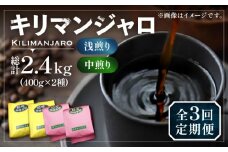 【粉でお届け】【全3回定期便】キリマンジャロ コーヒー 2種 ( 浅煎り フルーツフレーバー ＆ 中煎り チョコレートフレーバー )《豊前市》【稲垣珈琲】珈琲 コーヒー 豆 粉 [VAS191]