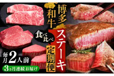 【全3回定期便】博多和牛 食べ比べ ステーキ 定期便 ( サーロイン /  ヒレ /  シャトーブリアン ) 《豊前市》【久田精肉店】 肉 和牛 牛 精肉 [VBK139]