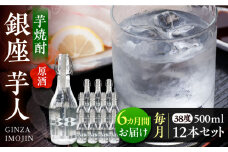 【全6回定期便】芋焼酎 銀座芋人 （原酒）　500ml×12本（38度）《豊前市》【後藤酒造合資会社】 焼酎 酒 いも焼酎 [VDA022]