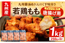 お肉屋の唐揚げ 1kg 九州産若鶏モモ肉・ニンニク使用《豊前市》 【くり助】鶏肉 からあげ おかず モモ 揚げ物 小分け [VAJ012]