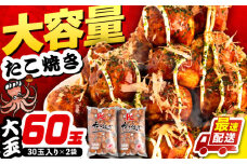 大粒！ たこ焼き 計60個 セット (30個900g×2袋） 《豊前市》【SHIN SHIN】 タコヤキ お惣菜 おつまみ [VAT035]