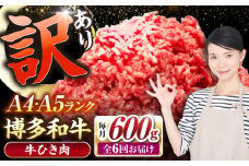 【全6回定期便】【訳あり】 博多和牛 100％ ミンチ (挽肉) 600g（300g×2個） 《豊前市》【株式会社木村食品】 ひき肉 牛肉 ハンバーグ [VDZ094]