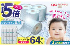 【北海道・沖縄・離島用】【全3回定期便】トイレットペーパー ダブル HOZO 17m 8ロール×8パック《豊前市》【大分製紙】 [VAA108] 備蓄 防災 まとめ買い 日用品 消耗品 常備品 生活用品 大容量 トイレ