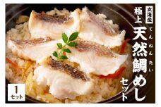 玄海の極上天然鯛めしセット[鯛の切身、だし汁、鯛茶漬け用だし]【010-0001】