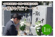 ＜中間市限定＞お墓参り代行サービス(1回)仏花・写真報告書付き【025-0001】
