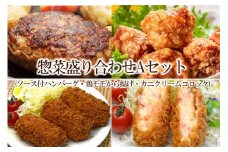 惣菜盛り合わせAセット(ソース付ハンバーグ・鶏モモから揚げ・カニクリームコロッケ)【001-0120】
