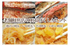 老舗鮮魚店の明太づくしAセット(数の子明太100g・いか明太100g・さば明太6枚・いわし明太6尾)【001-0236】