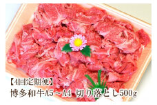 【4回定期便】博多和牛A5～A4 切り落とし500g【化粧箱入】【001-0362】