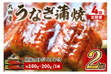 【4回定期便】九州産うなぎ蒲焼2尾　秘伝つゆだくタレ付【001-0384】