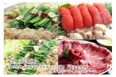【3ヶ月定期便】博多の名物「国産牛上ホルモンもつ鍋」＆「博多水炊き」＆「博多和牛スライス」3回コース【059-0054】