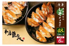 【6回定期便】本店鉄なべ冷凍しそぎょうざ48個入り【040-0011】