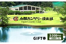 【ゴルフ】小郡カンツリー倶楽部 GIFT券 3枚(3,000円分)