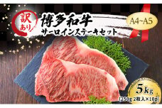 訳あり A4～A5 博多和牛 サーロイン ステーキ セット 5kg (250g2枚入り×10p) 訳アリ 肉 牛肉 ※配送不可：離島