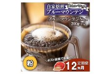 定期便 12ヶ月 自家焙煎 ブルーマウンテン (ストレート・粉) 200g×2 ポスト投函 コーヒー 珈琲 12回 お楽しみ Morrow珈琲