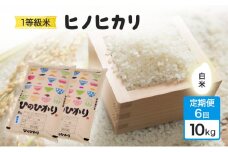 定期便 6回 米 1粒からこだわる 1等級米 ヒノヒカリ 白米10kg お米 コメ お楽しみ 6ヶ月