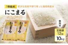 定期便 12回 米 1粒からこだわる 1等級米 にこまる 無洗米10kg お米 コメ お楽しみ 12ヶ月