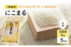 定期便 6回 米 1粒からこだわる1等級米 にこまる 白米(5kg×6回） お米 コメ お楽しみ 6ヶ月