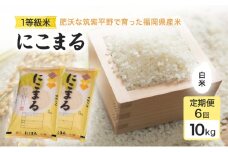 定期便 6回 米 1粒からこだわる1等級米 にこまる 白米(10kg×6回） お米 コメ お楽しみ 6ヶ月