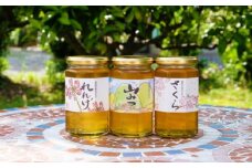 はちみつ 国産 天然 純はちみつ 370g×3本セット やまみつ＆さくら＆れんげ ハチミツ 蜂蜜