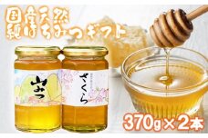 はちみつ 化粧箱入り 国産 天然 純はちみつ 370g×2本セット さくら＆やまみつ ギフト 《包装対応、手提げ袋付》