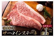 博多和牛 A4以上 サーロインステーキ 250g×4枚 計1kg【化粧箱】 [MEAT PLUS 福岡県 筑紫野市 21760747] 肉 牛肉 和牛 黒毛和牛 ステーキ サーロイン 冷凍