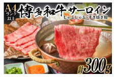 博多和牛 A4以上 厳選部位 しゃぶしゃぶ すき焼き 用 サーロイン スライス 300g【化粧箱】 [MEAT PLUS 福岡県 筑紫野市 21760749] 肉 牛肉 和牛 黒毛和牛 冷凍