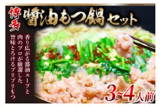 博多醤油もつ鍋 3～4人前 セット ちゃんぽん麺付 / MEAT PLUS / 福岡県 筑紫野市 [21760370] もつ鍋 モツ鍋 醤油 味 冷凍