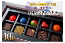 チョコレート専門店「atelierg.cacao」 トリュフ 詰め合わせ 10個 [アトリエグラム・カカオ 福岡県 筑紫野市 21760888] チョコレート チョコ 冷蔵 おしゃれ 手土産 ご褒美 