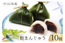 麩まんじゅう 10個入 [御菓子司 筑紫野松庵 福岡県 筑紫野市 21760496] 和菓子 まんじゅう 饅頭 麩饅頭 スイーツ 和スイーツ 麩 個包装
