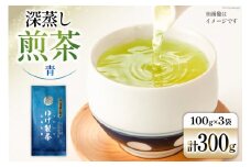 お茶 八女茶 極上煎茶・青（深蒸し煎茶）300g(100g×3袋) [Esprit 福岡県 筑紫野市 21760771] 茶 緑茶 深蒸し まろやか カテキン 前茶 