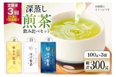 お茶 八女茶 3回 定期便 極上煎茶 金 白 青 各100g 1回ずつ 【2か月に1回お届け】[Esprit 福岡県 筑紫野市 21761218] 茶 緑茶 深蒸し まろやか カテキン 前茶 飲み比べ