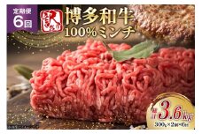 牛ミンチ 訳あり 博多和牛 100% ミンチ 挽肉 300g 2個 6回 定期便 [木村食品 福岡県 筑紫野市 21761197] ひき肉 挽き肉 冷凍 牛肉