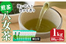 八女茶(計1kg・100g×10袋) お茶 緑茶 煎茶 茶葉 小分け 常温 常温保存【ksg0012】【お茶の星陽園】